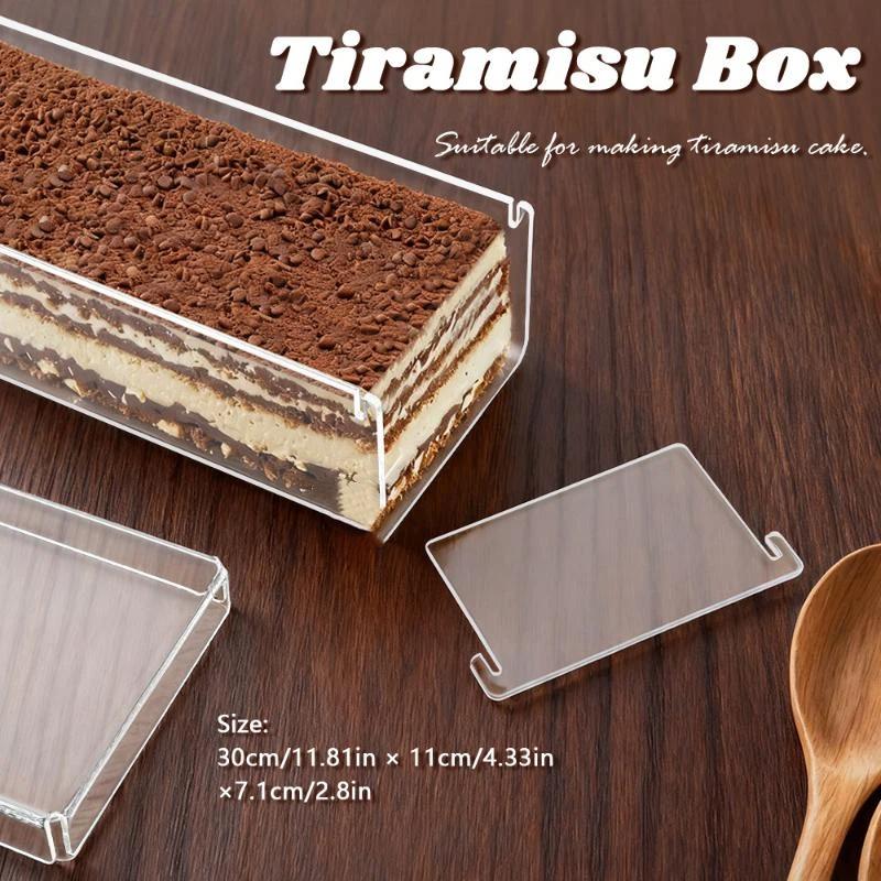Kitchen Baking Storage Containers - Wadah Tiramisu Akrilik Persegi Panjang Kokoh