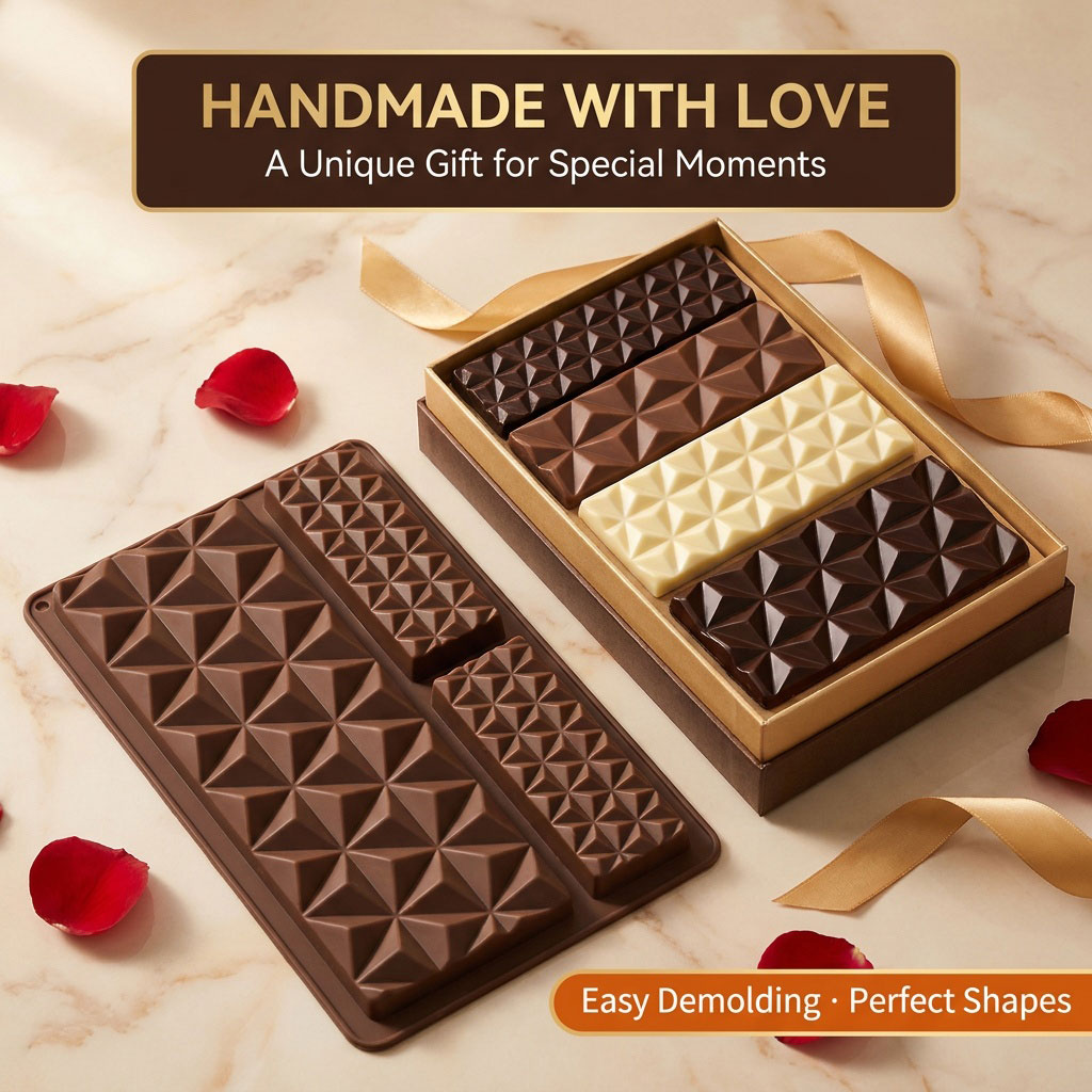 Kitchen Baking Molds - Cetakan Cokelat Silikon 2-in-1, Loyang Persegi