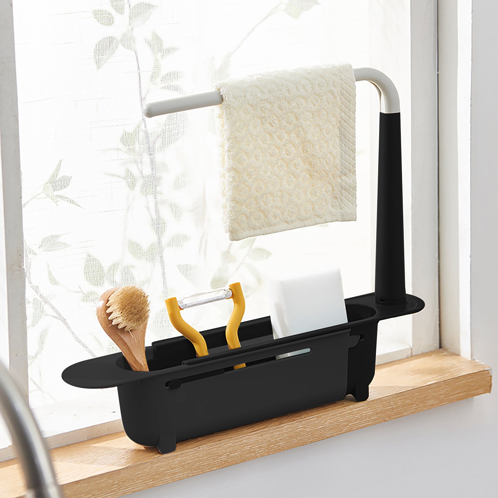 Kitchen Uncle - Elescopic rak pengering wastafel, penyusun dapur,