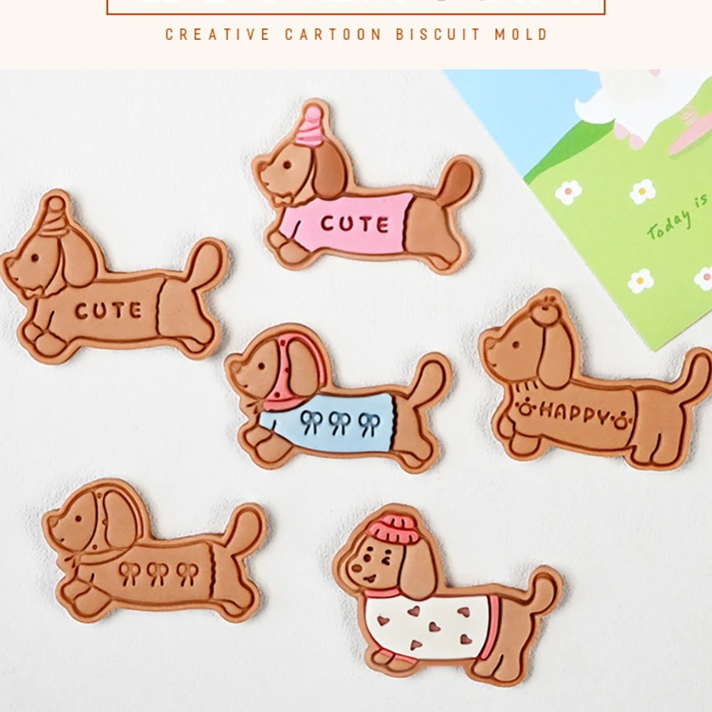 Kitchen Baking Cookies - Cetakan Kue Stempel Kartun Anjing Sosis