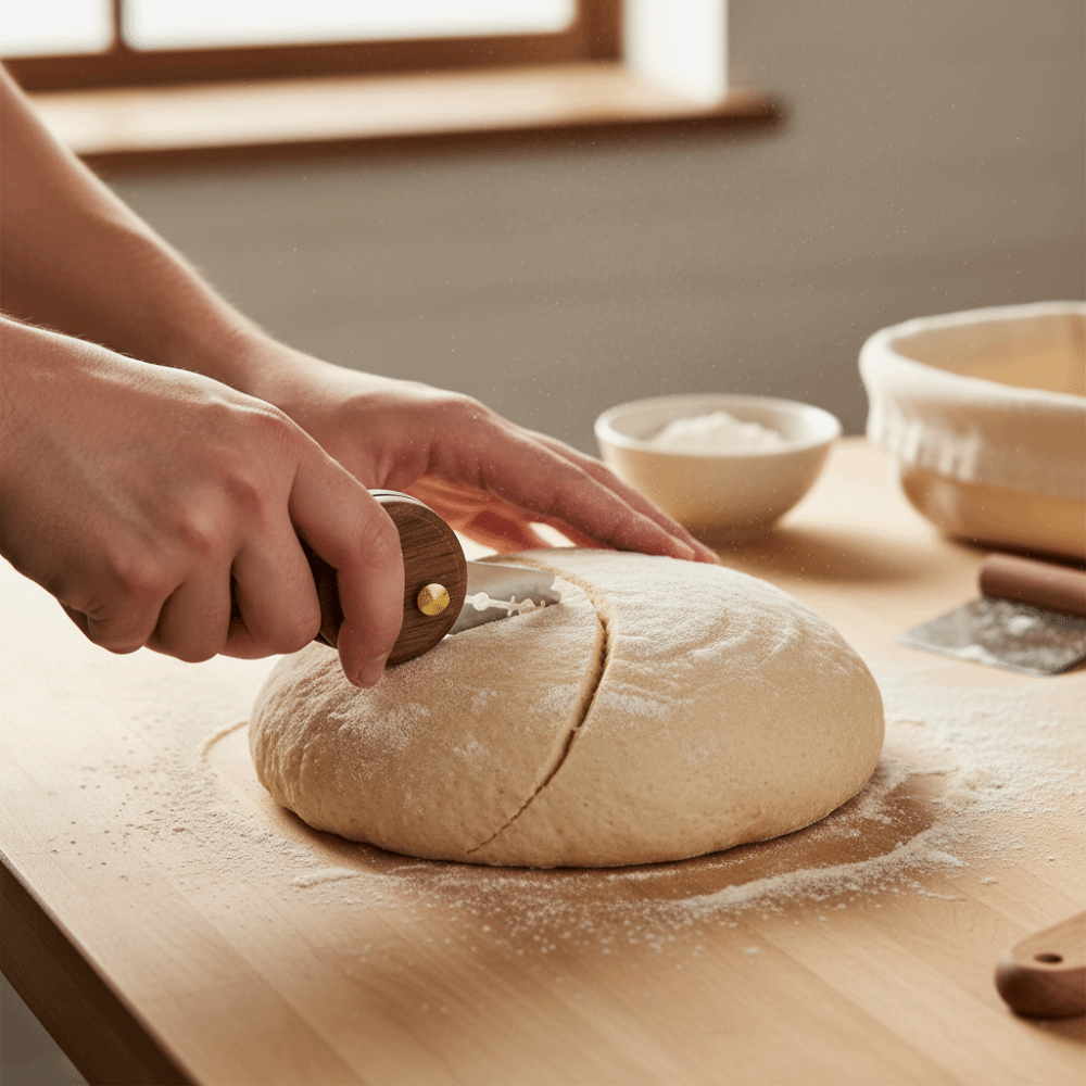 Bread Lame Scoring - Pemotong Roti Gagang Kayu Lipat Profesional