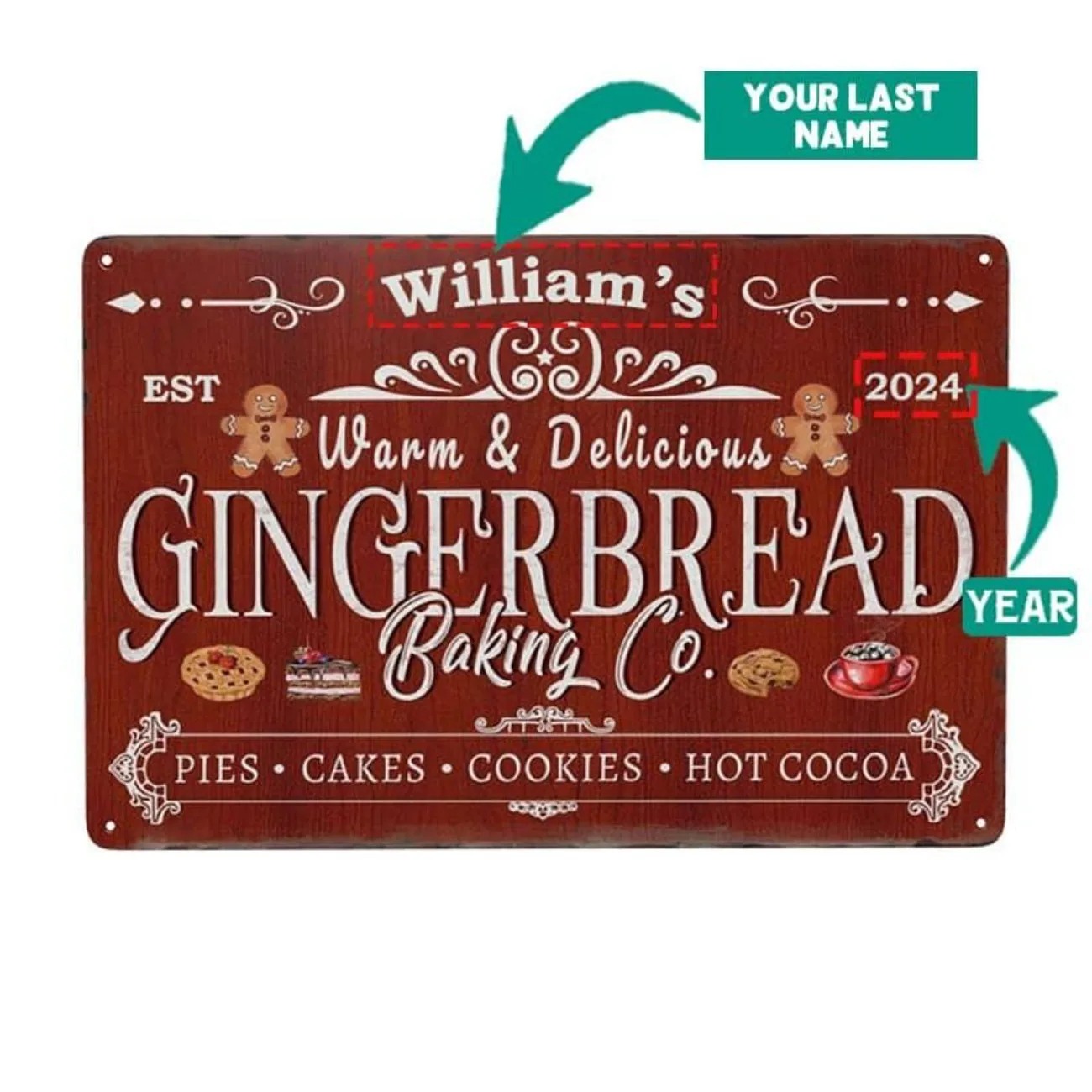 Kitchen With Baking Area - 1 buah Papan Aluminium Personalized Gingerbread