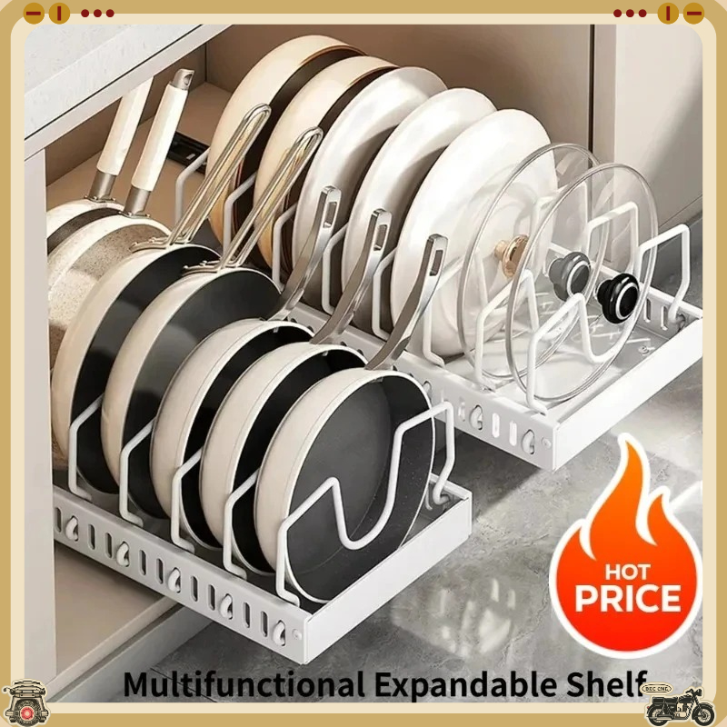 Kitchen Baking Pan Organizer - Rak Penyimpanan Dapur Multifungsi Geser Tarik,