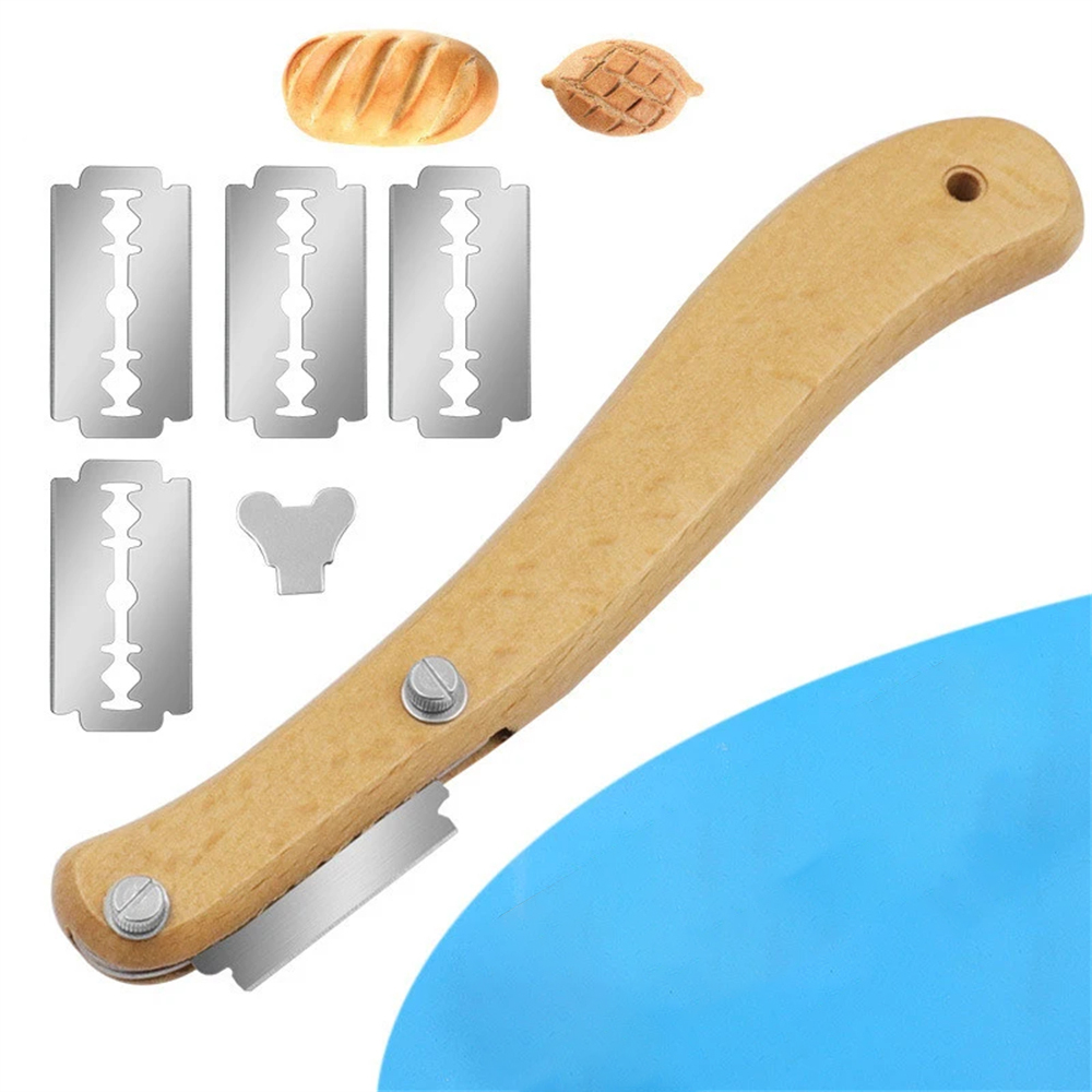 Bread Lame Scoring - 1Set, pemotong roti Prancis, alat pemotong