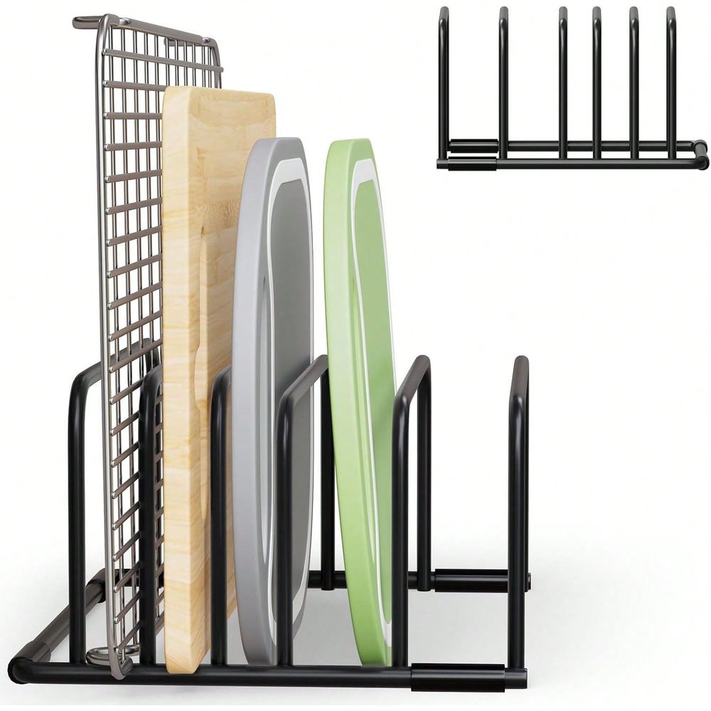 Kitchen Baking Sheet Organizer - Rak Organizer Talenan Hitam, Penyangga Sempurna