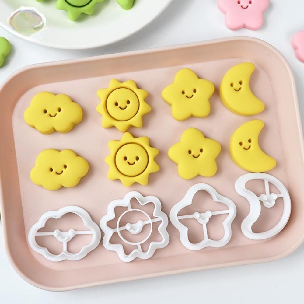 Kitchen Baking Cookies - Cetakan Kue Bulan Bintang Matahari, Cetakan