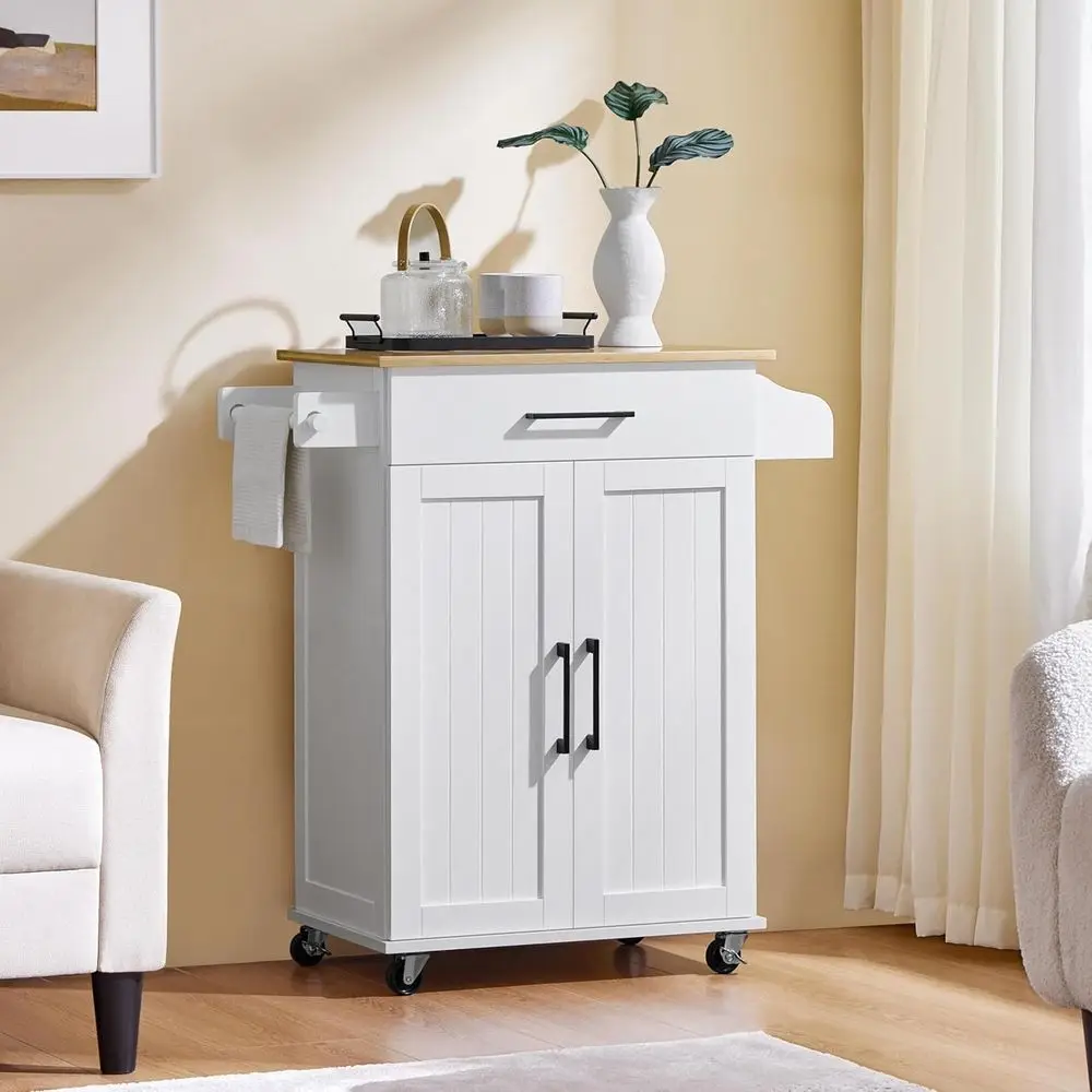 Troli Dapur Putih dengan Rak P - Kitchen Uncle ulasan dan harga