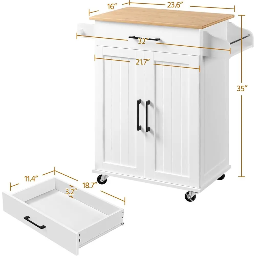 Troli Dapur Putih dengan Rak P - Kitchen Uncle ulasan dan harga