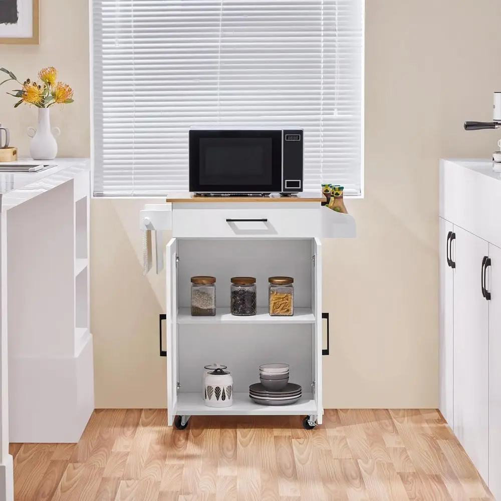 Troli Dapur Putih dengan Rak P - Kitchen Uncle ulasan dan harga