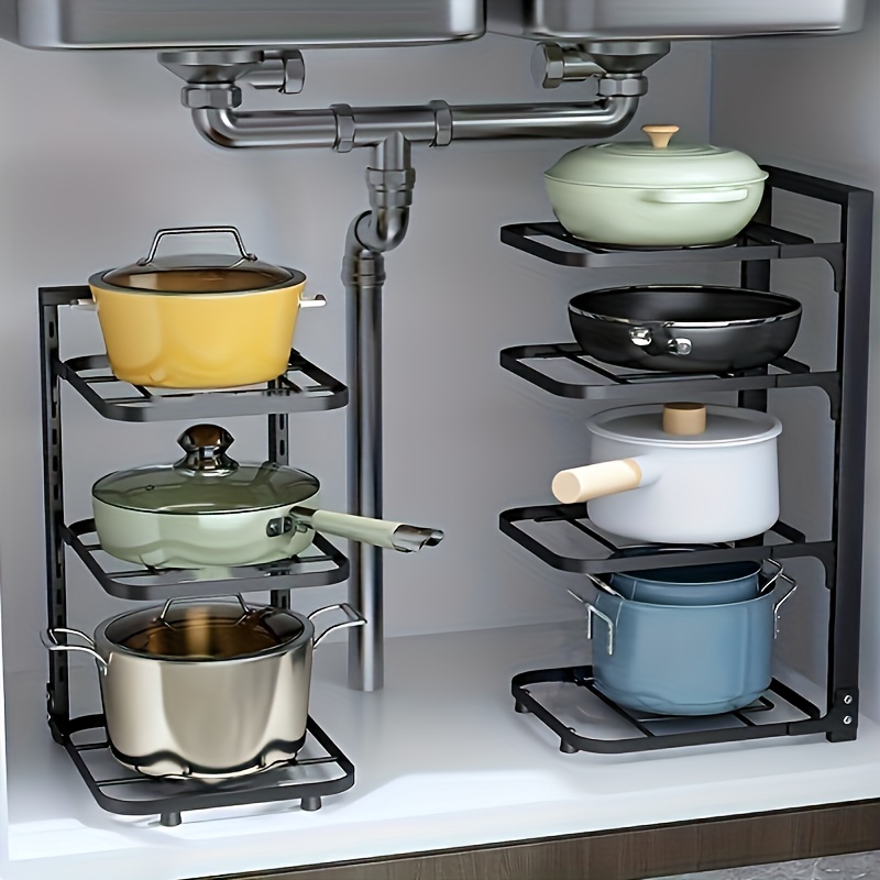 Rak Panci yang Dapat Disesuaik - Kitchen Baking Pan Organizer ulasan dan harga