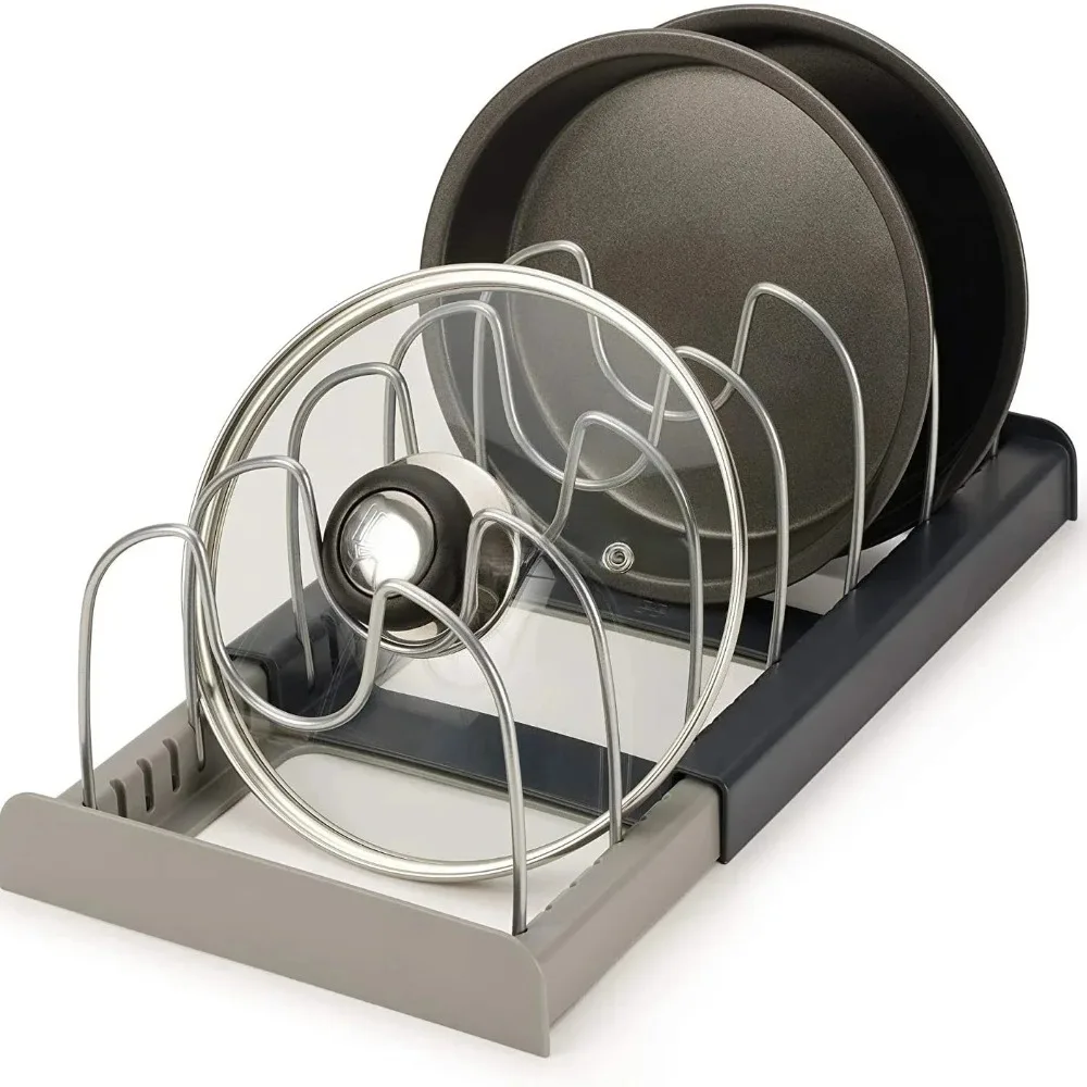 1 Buah Rak Panci Teleskopik 7  - Kitchen Baking Pan Organizer ulasan dan harga