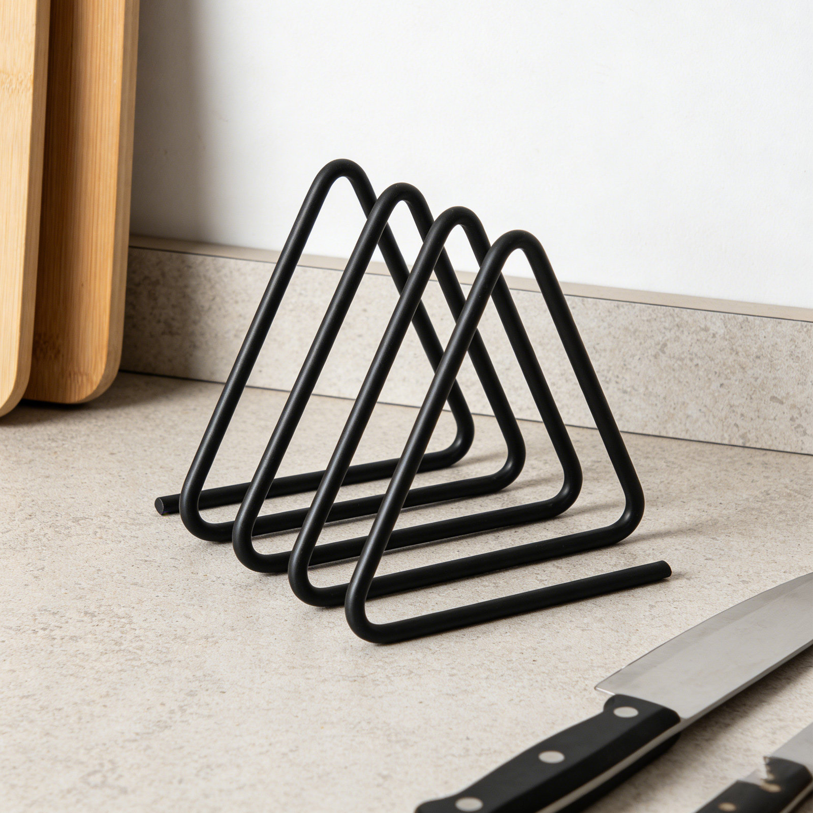 Rak Pemotong Segitiga dari Log - Kitchen Baking Sheet Organizer ulasan dan harga